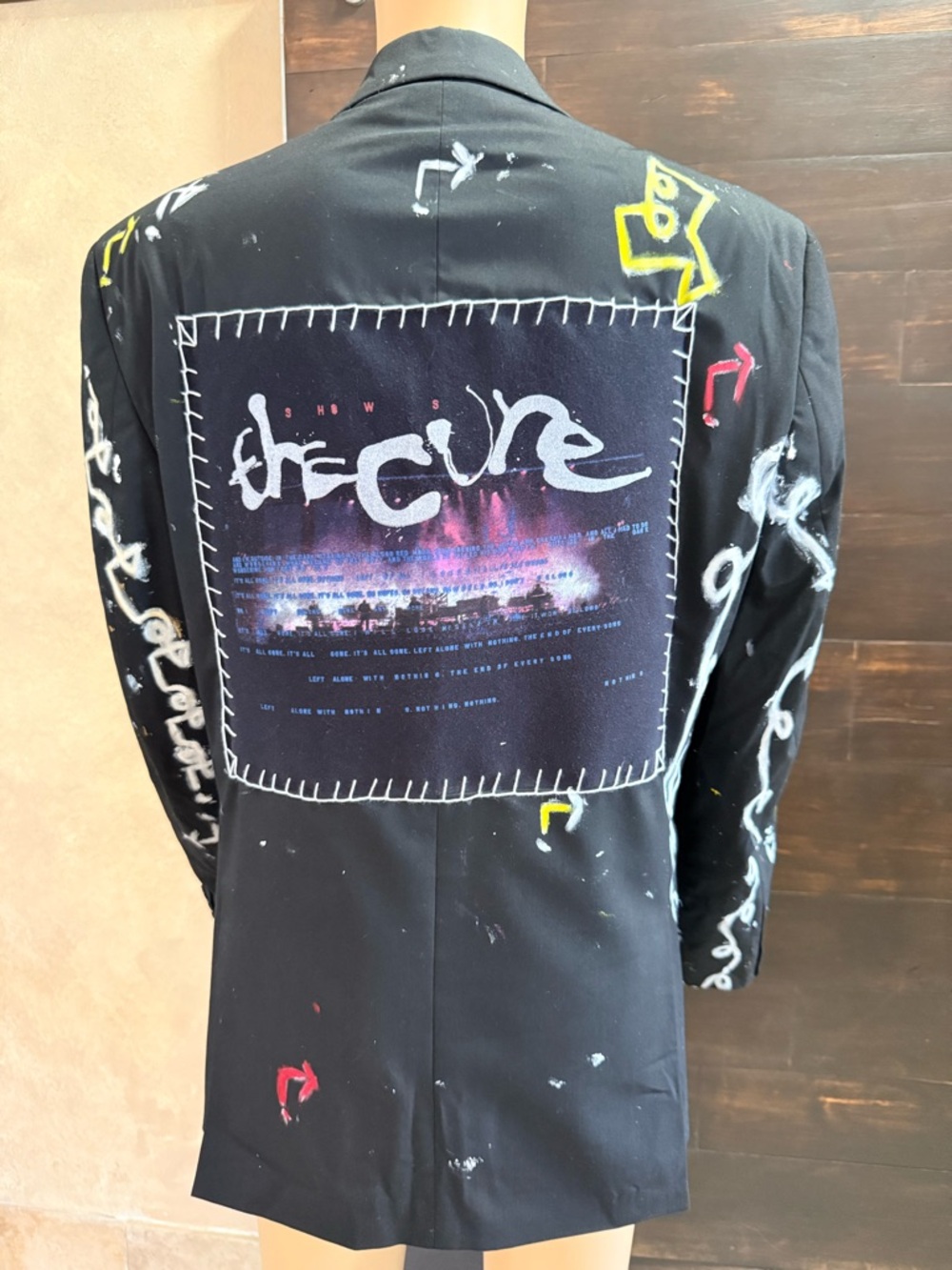 Upcycled The Cure Black Lined Blazer Size Men's 38S (Short/Slim Fit)